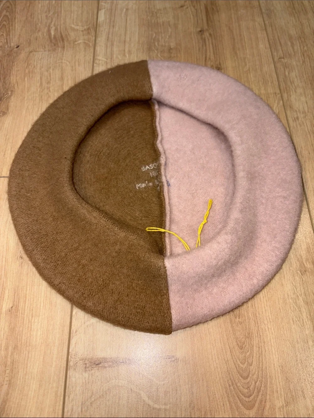 High Quality Wool Beret - Pink And Tan